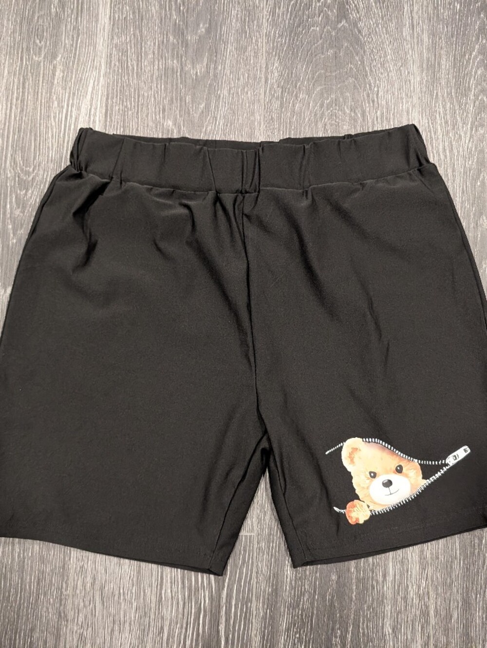 Black Women's Casual Teddy Graphic Shorts